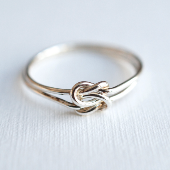 forget me knot ring, sterling silver
