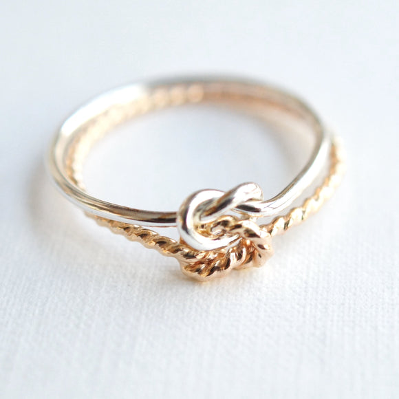 gold filled and sterling silver friendship ring