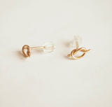 Hand tied knot earrings 14k gold