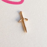 Mini gold dagger stud earrings