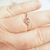Low profile bezel set sapphire ring