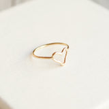 solid gold heart promise ring