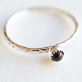 Tiny gemstone stacking ring