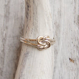 sterling silver double knot interlinked 2 ring