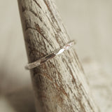 hammered texture simple style silver ring