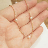 Dainty gold filled chain with pearls
