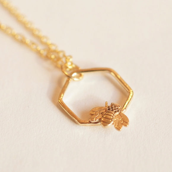 Gold Honey Bee 10k recycled gold