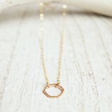 gold filled chain with hexagon
