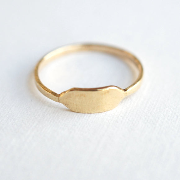 solid gold bar signet ring