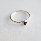 Hammered silver stacking ring