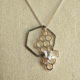 sterling silver honey bee necklace
