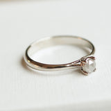 simple recycled 10k white gold ice diamond solitaire ring