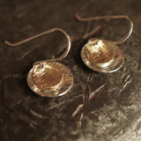Gold and silver disc earrings
