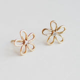 10k gold flower earrings