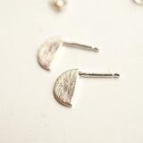 Half round sterling silver earrings 