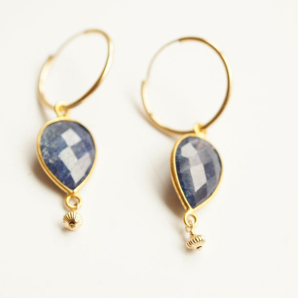 Gold lapis earrings