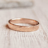 hammered rose gold wedding ring