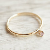 yellow gold pink sapphire ring