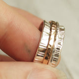 spinner ring mixed metal with a gold filled and silver spinner band