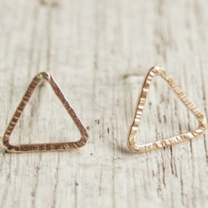 Gold triangle earrings